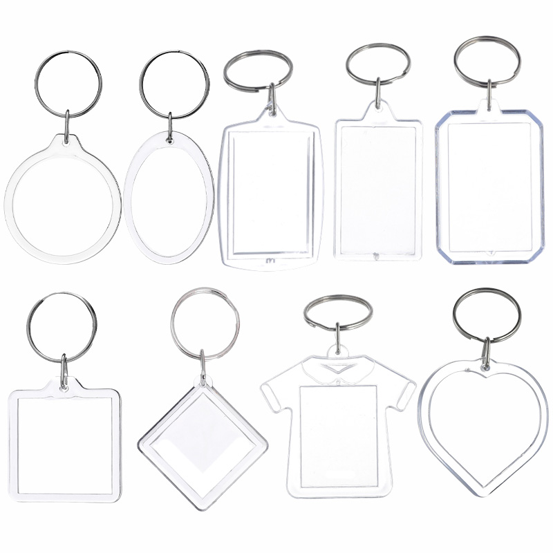 5/20 stuks transparante fotolijst sleutelhanger kwastjes snap-in aangepaste insert foto acryl blanco sleutelhanger duidelijke blanco foto hanger