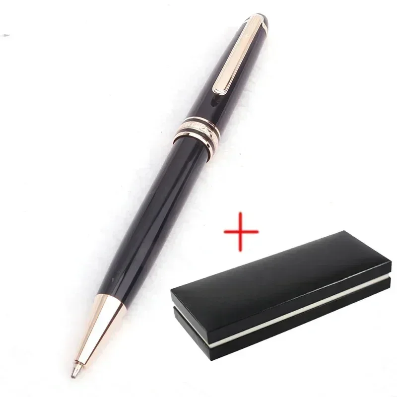Monte Meisterstuck Coleção Esferográfica de Resina Preta MB Rollerball Canetas Revestidas de Platina Número da Série 163 dar Caneta Blance