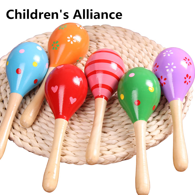 Baby Wooden Hammer Rattle Toys Kids Musical Instruments Child Shaker Cute Colorful Vocal Toys for Children Toddlers Preschooler