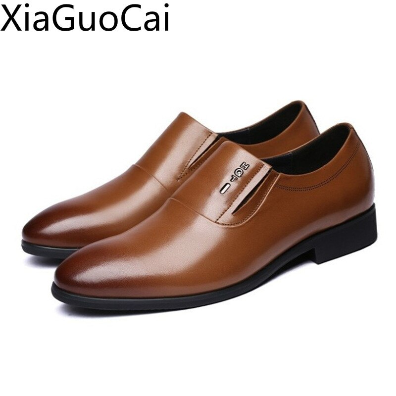 Grande taille 46 de hommes en cuir chaussures habillées sans lacet bout rond mâle chaussures formelles bout pointu affaires chaussures plates