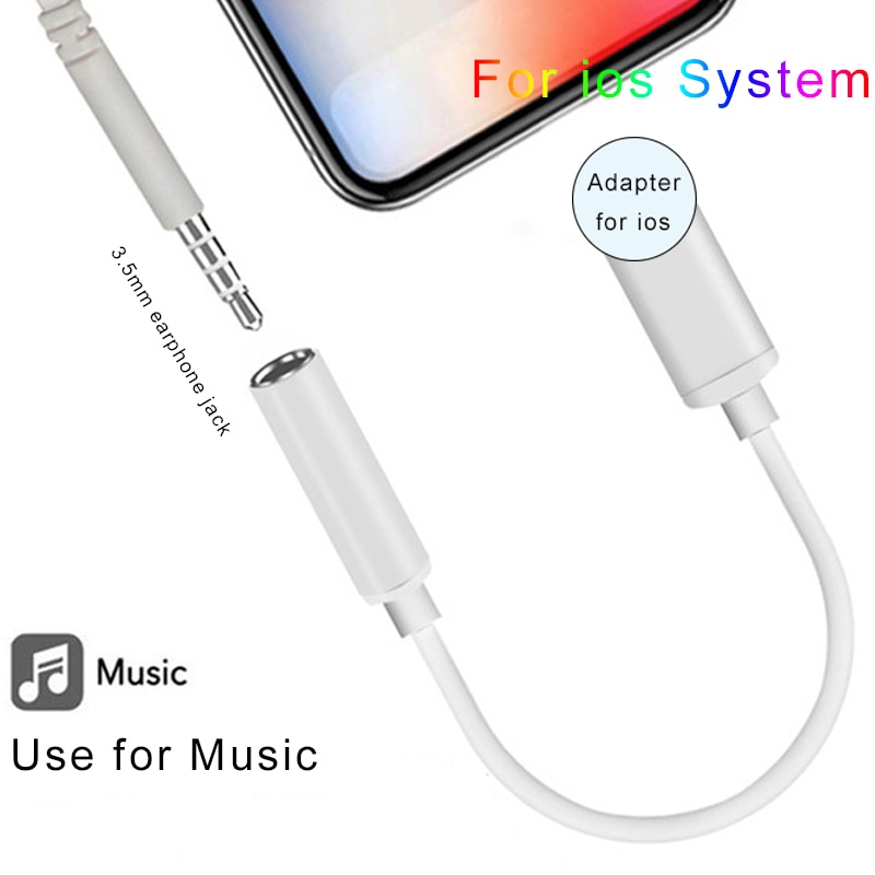 Voor Ios 13 12 11 Systeem Hoofdtelefoon Adapter Luisteren Muziek Connector 3.5Mm Koptelefoon Adapters Adapter Voor Iphone X xs 11 Pro 7 8