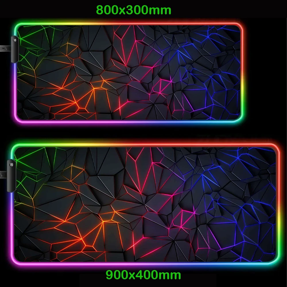 Gamer-Mauspad, RGB-LED-Mauspad, Geschwindigkeit 900 x 400, Mauspad, 800 x 300, große Teppiche, 1000 x 500 mm, Gaming-Zubehör, Beleuchtung, Gummimatten: 30x24 CM / WHITE