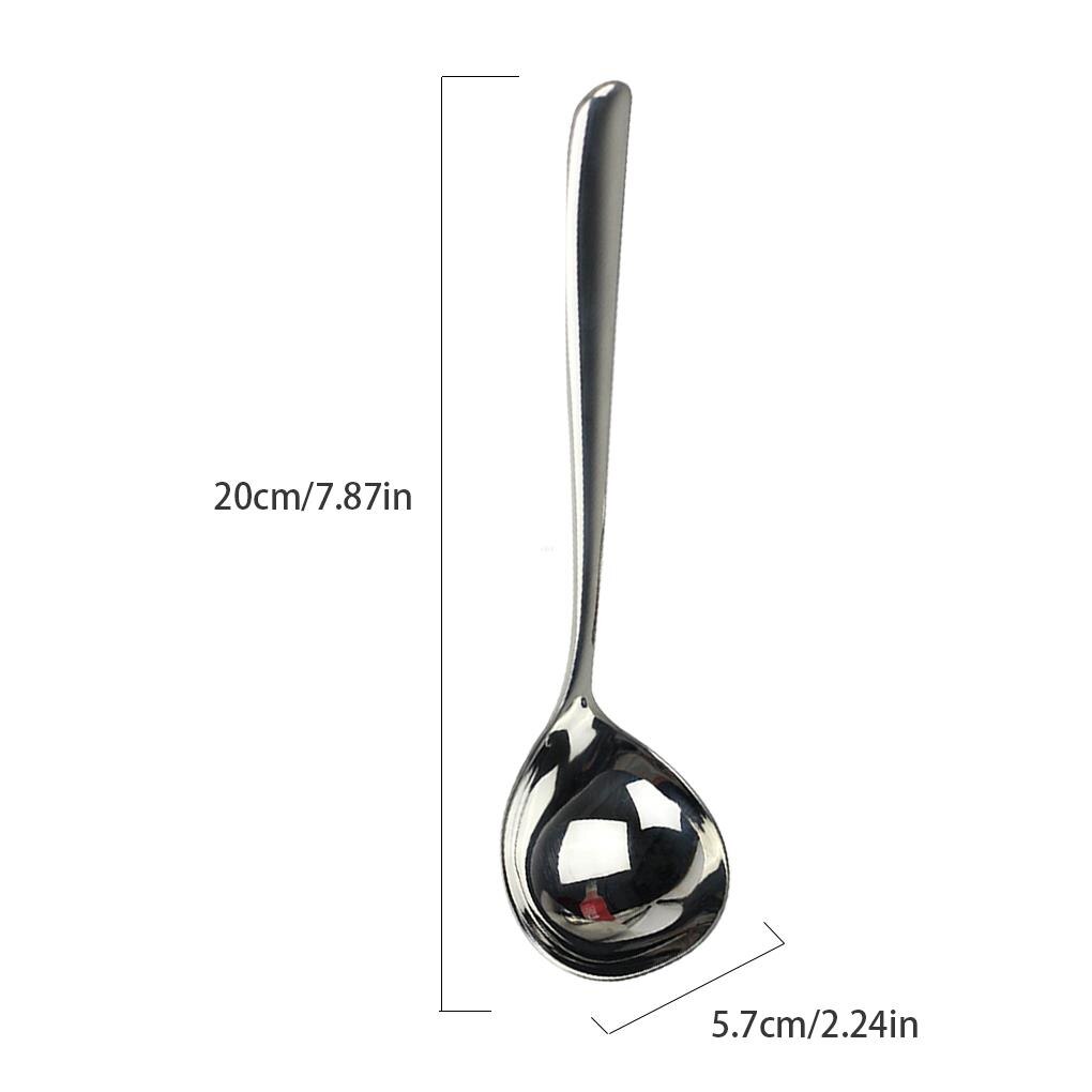 1pcs Soup Spoon Stainless Steel Spoon Mirror Finish Large Soup Scoop Buffet Banquet Party Dinner Tableware Kitchen Utensils: 02