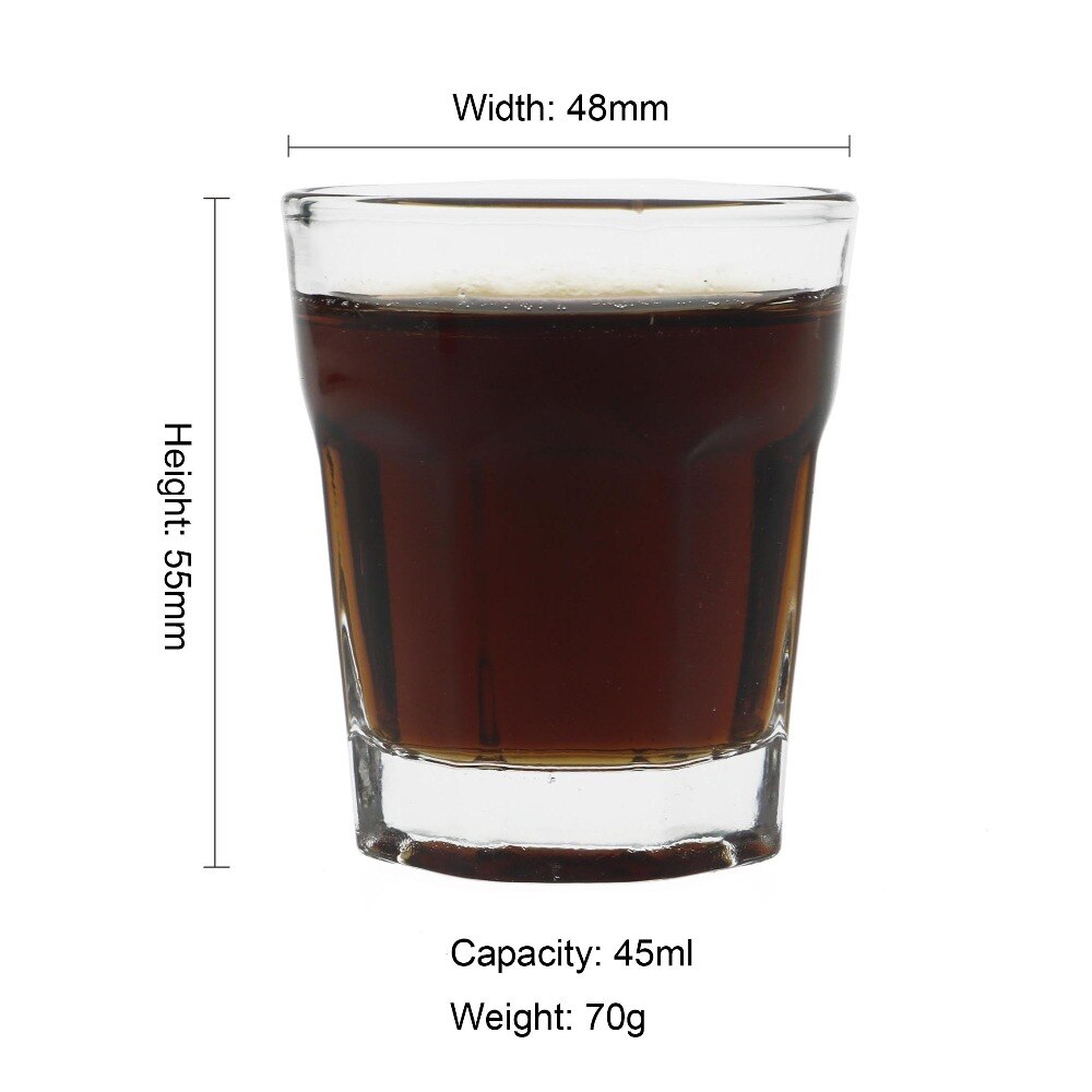 45ml skudd kule kopper gjennomsiktig liten kapasitet varmebestandig blyfritt glass hvitvin øl juice cocktail glass bærbar