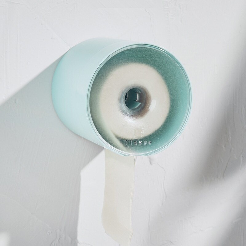 1 Pc Round Tissue Box Bathroom Roll Paper Holder Plastic Tissue Dispenser Case Round Waterproof Paper Storage Rack Container
