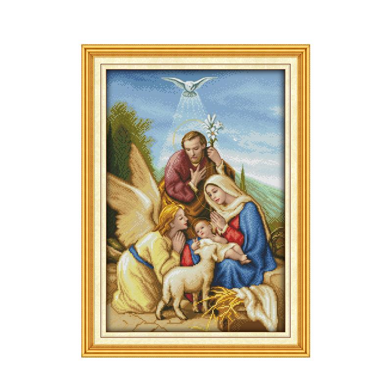 Jezus Advent Christian Religieuze Tekens Handleiding Borduurwerk kruissteek Kit Angel diy11CT 14CT Decoratieve schilderkunst