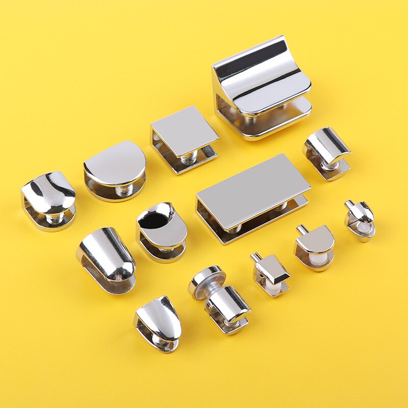12 stuks roestvrijstalen glasklem,Roestvrijstalen beugels,Glasklemmen met vaste accessoires,Houder vierkante klem voor 10-12mm glas, deurkast, balustrade, trapleuning