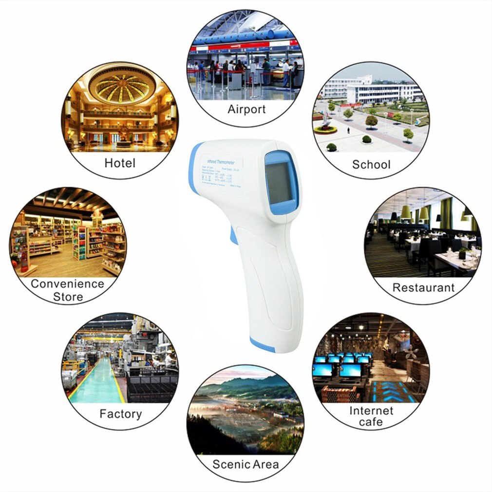 Non-Contact Infrarood Temperatuursensor, Voorhoofd Thermometer, Smart Sensor, Automatische Body Temperatuur Lezen Led Display Digitale