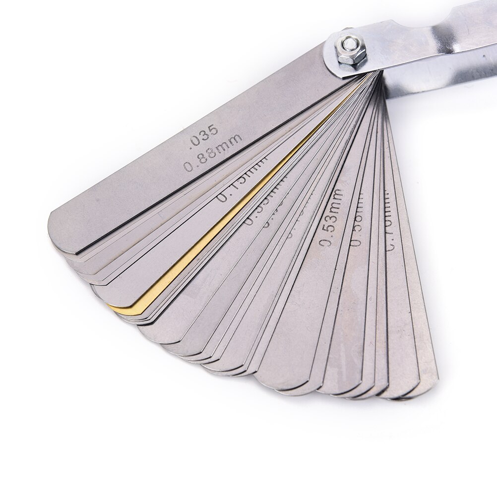 1 set metriskt imperialistiskt mått tune up gap blade tool gitarr 32 blad feeler gauge set