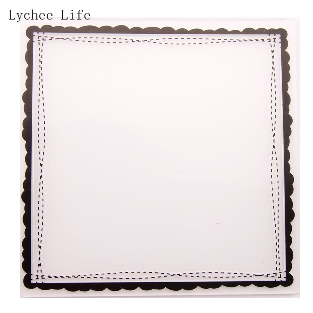 Lychee Life Blank Square Plastic Embossing Folders 15x15cm For Scrapbooking Template DIY Album Card Making Accessories: Default Title
