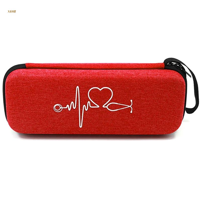 Reizen Draagtas Voor 3M Littmann Classic Iii Stethoscopen-Grote Capaciteit Opbergtas Voor Kleine Accessoires X6HB: red