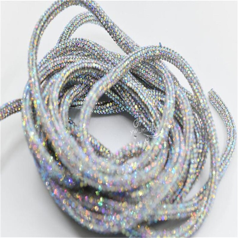 5 yards Crystal strass Glanzende Glitter Touw chain Bridal Applique Voor Sieraden Maken: crystal AB