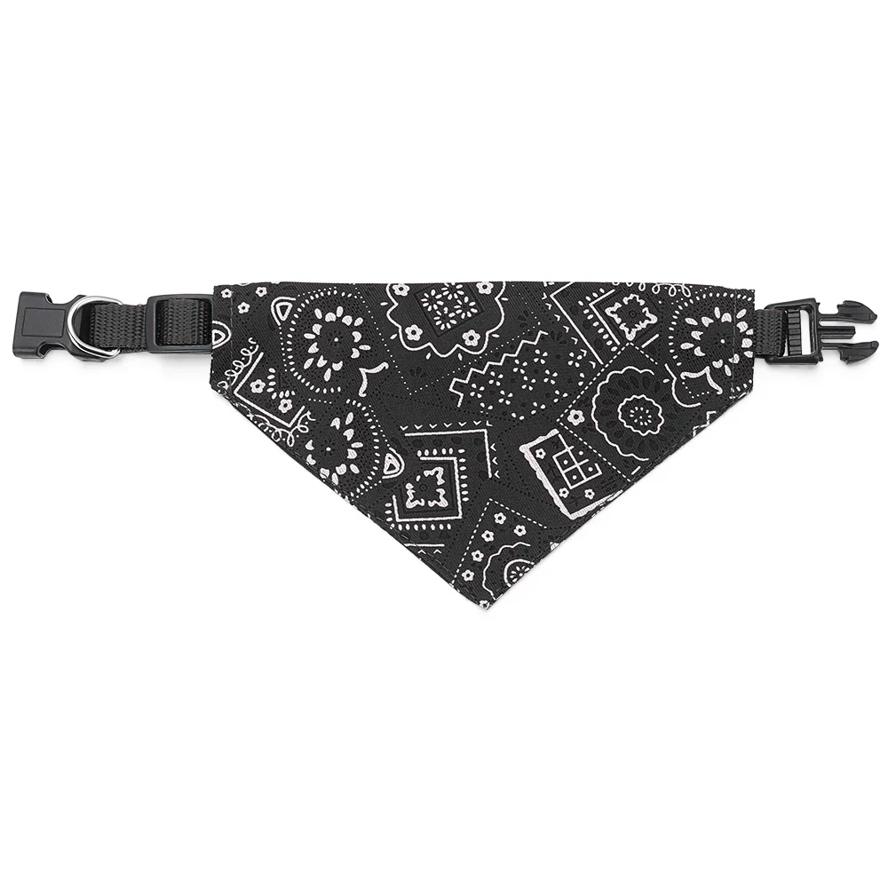 Vendaje Triangular ajustable para mascota, perro, gato, bufanda lavable, Bandana, Collar, Baberos, decoración de cuello de gato, vestido de de cumpleaños: S / Negro