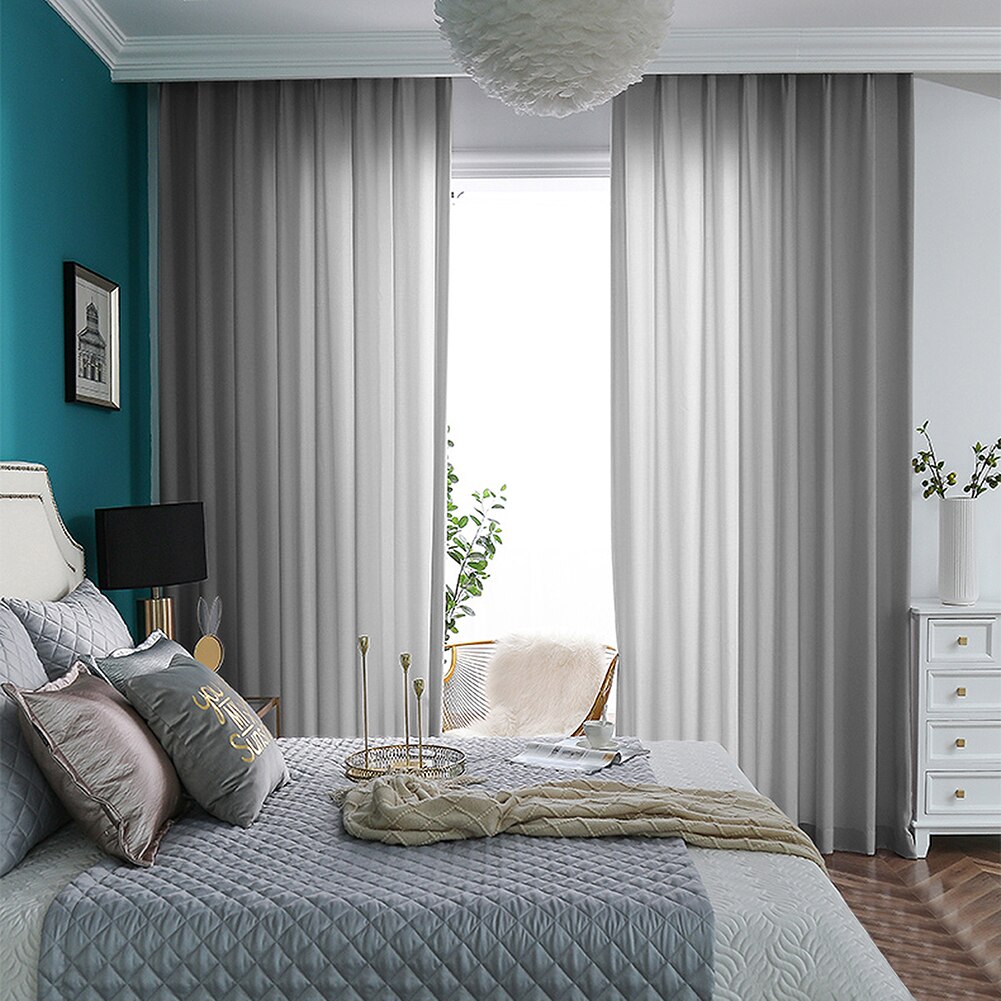 Sheer Window Curtains Tulle Voile Home Fabric Drapes for Living Room Study Bedroom Kitchen: Light Gray