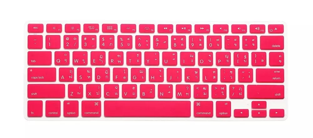 Thai us keyboard cover skin til macbook air 13 15 pro retina 13.3 15.4 thailand keyboard protector til apple mac book keyboard: Lyserød