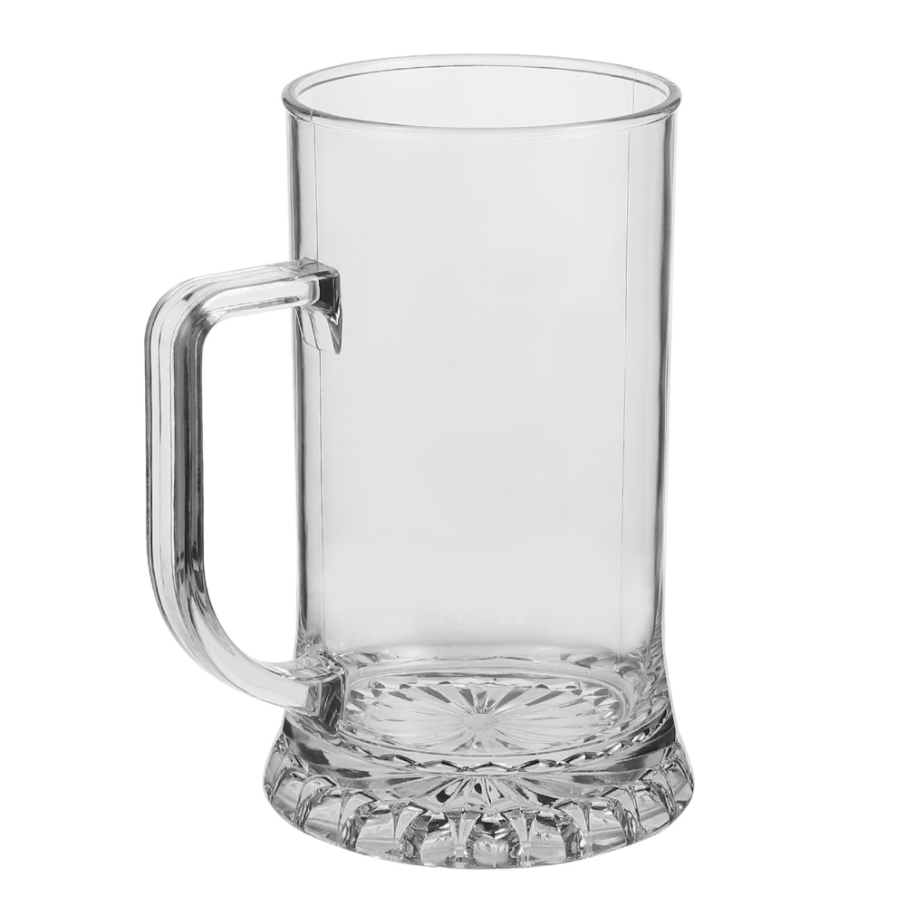 600ml Beer Mug 600ml Party Drinking Mug Acrylic Beer Glasses for Men Father Husband Bar Pint Glass with Handle