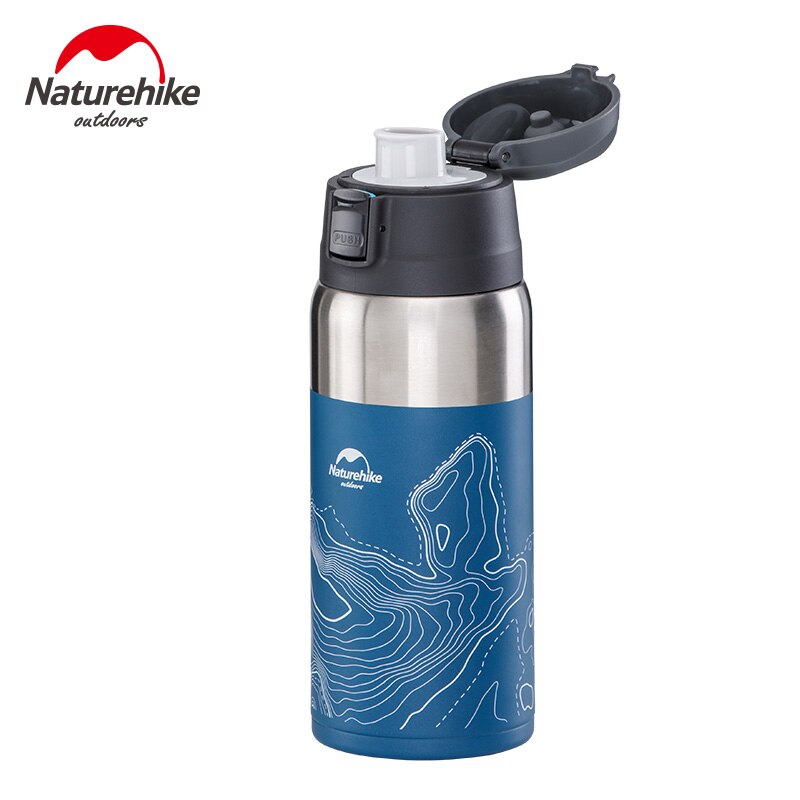 Naturehike 600ml sportflaska utomhusmugg i rostfritt stål kaffe termoskoppar turism camping bärbar vattenkokare: Djupblå