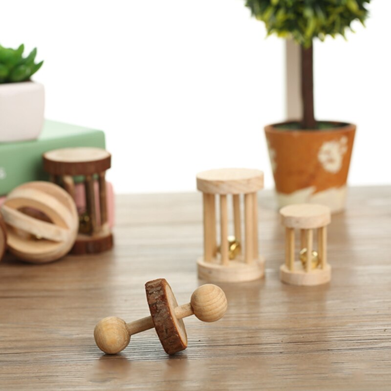 Petit Hamster en bois molaire jouets à mâcher Animal écureuil néerlandais cochon sport exercice soins dents jouets créatifs fournitures pour animaux de compagnie