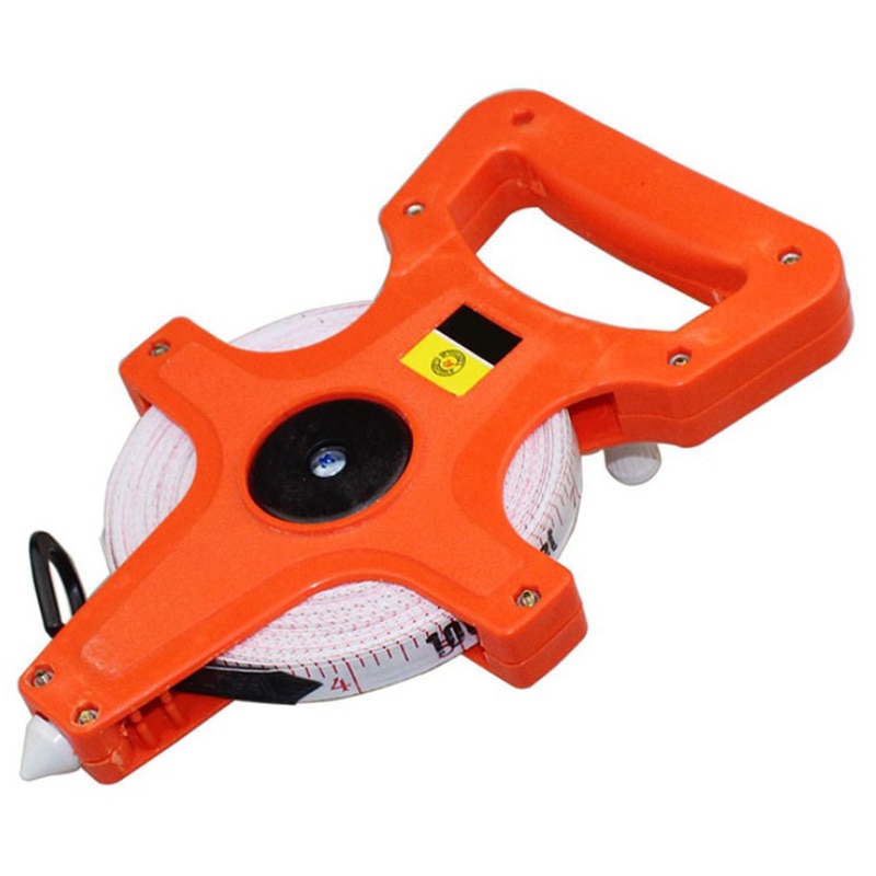 TOP 1Pc 30M/100ft Meter Open Reel Fiberglass Tape Measure Inch Metric Scale Impact Resistant Plastic Measure Tools