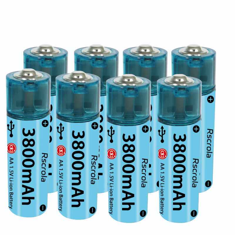 Upgraded AA Rechargeable Battery USB Port AA Li-ion Battery Fast Charge Over 1000 Cycle Works in Extreme Temp Low Self Discharge: Beige