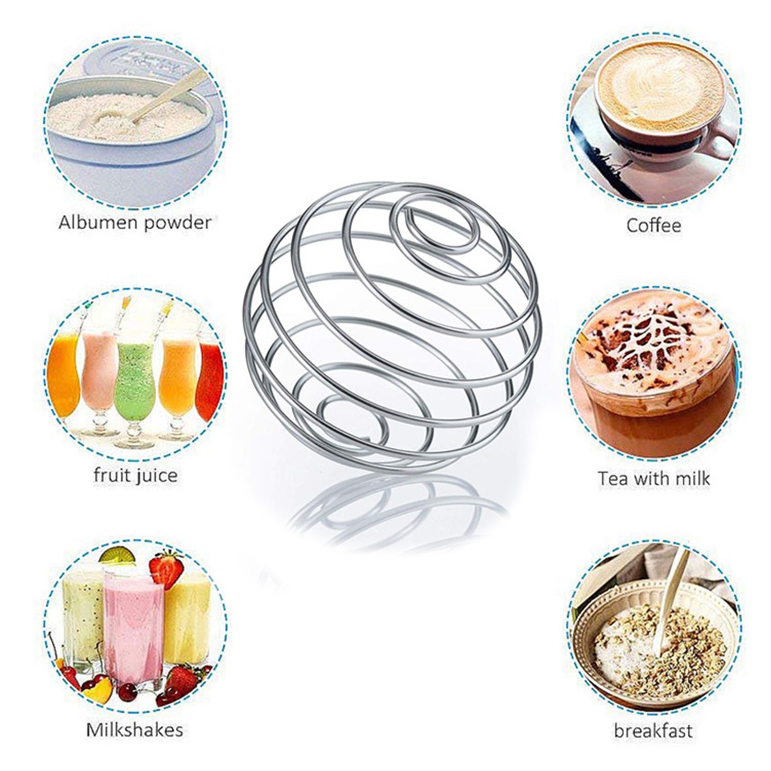 Shaker Wire Ball Protein Shake Mixer Stirring Balls Fitness Stainless Steel Whisk Ball Mixed Shaker Blender Whisk Balls