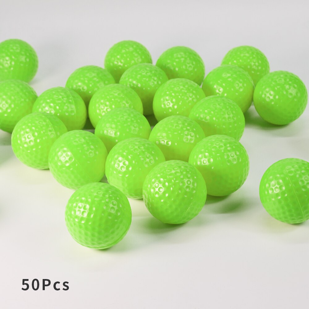 50 Stuks Foam Eva Luchtstroom Hollow Praktijk Golfballen Golf Training Ballen Outdoor Indoor Putting Green Doel Achtertuin Swing Game: Foam Green 50Pcs