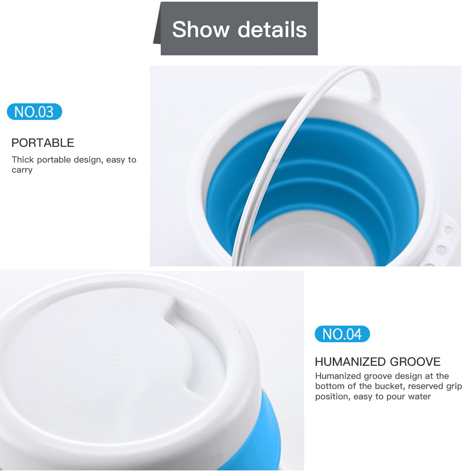 Seau pliant en plastique de 1,5 l – 10l, seau pliant pour la pêche, lavage de voiture, seau de pêche en plein air, Camping, salle de bain, outil de cuisine