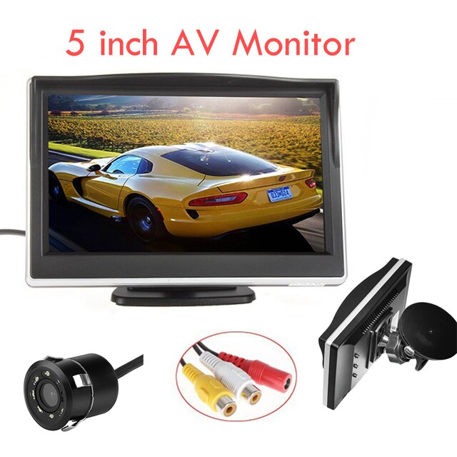 5 Inch Tft Lcd-scherm Auto Monitor Hd 800*480 Omkeren Parking Monitor Met 2 Video-ingang Voor Reverse achteruitrijcamera: 5 inch-1800-8 S