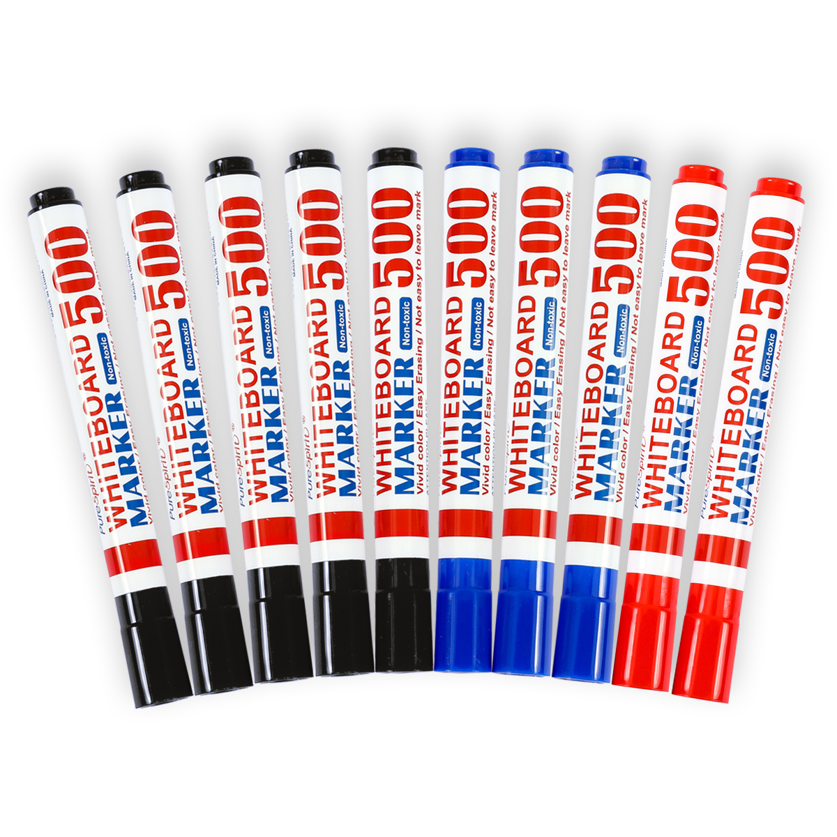 Pennarello per lavagna bianca da 10 pezzi, pennarello per lavagna nera blu rossa per ufficio scolastico: Colore misto