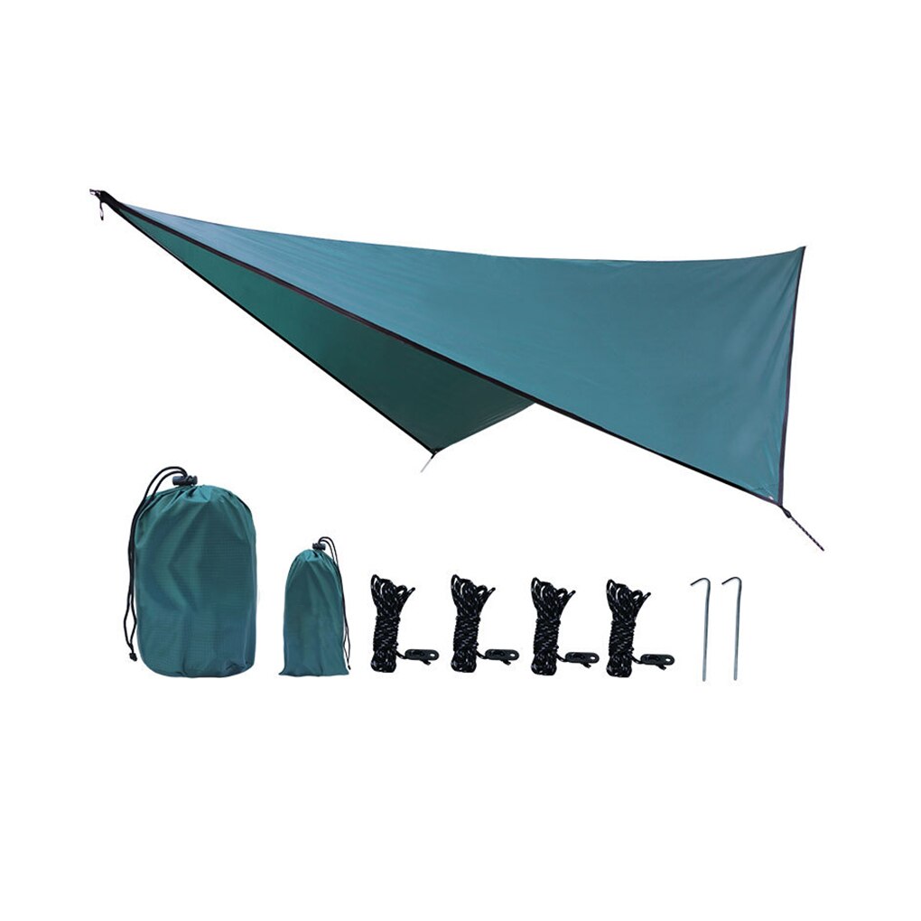 Ultraleve 5 cores barraca de lona à prova dwaterproof água 350x280cm sombra acampamento ao ar livre rede chuva mosca uv toldo do jardim dossel pára-sol: blackish green