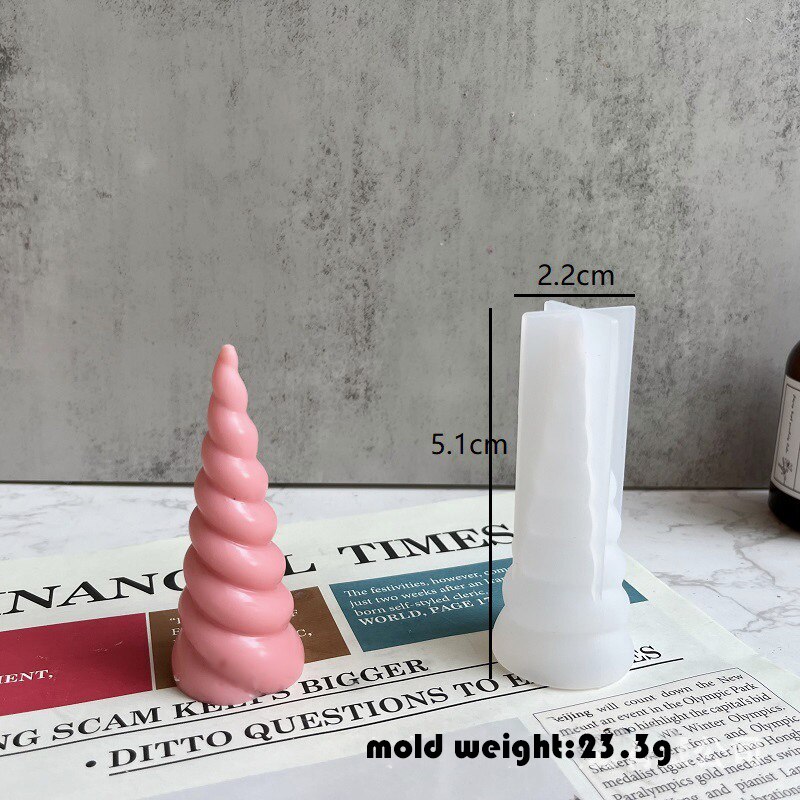 Roterende Lange Wierook Kaars Siliconen Mal Dier Hoorn Spiegel Kaars Gips Decoratie Mold