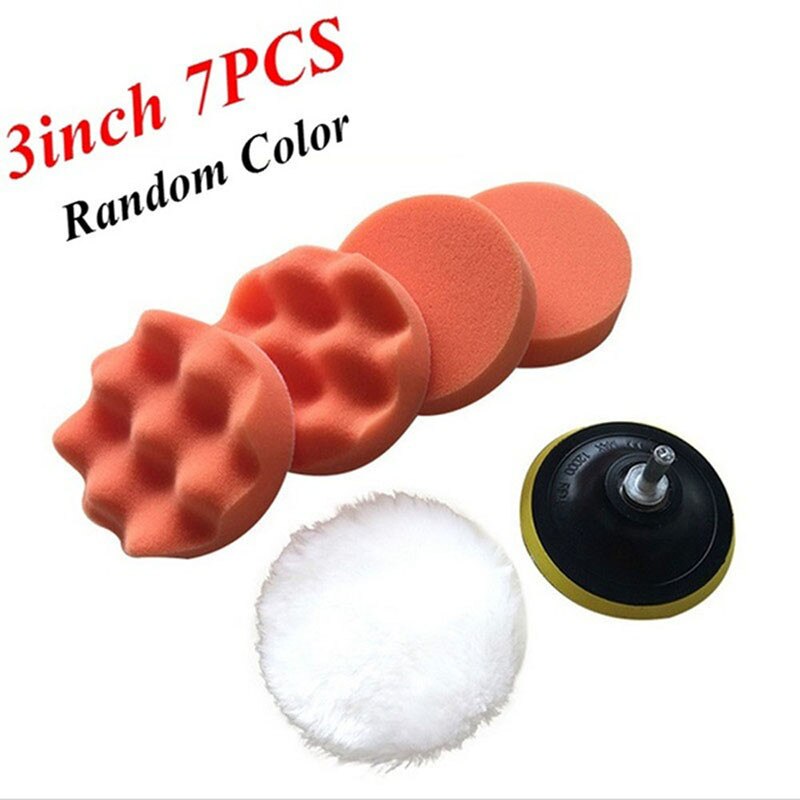 Auto Polijsten Mat Buffing Buffer Compound Pad Auto Accessoires 7Pcs 3 ''/4''/5 ''/6''/7''inches Waxen Detaillering Spons: 3 inch