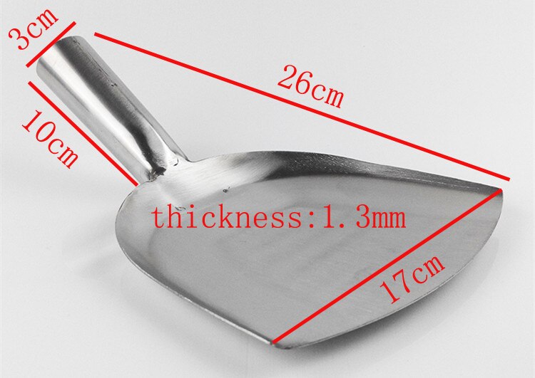 stainless steel turner cooking tool long handle Restaurant Chef big turners spatula utensil wok large shovel kitchen accessories: 17cm