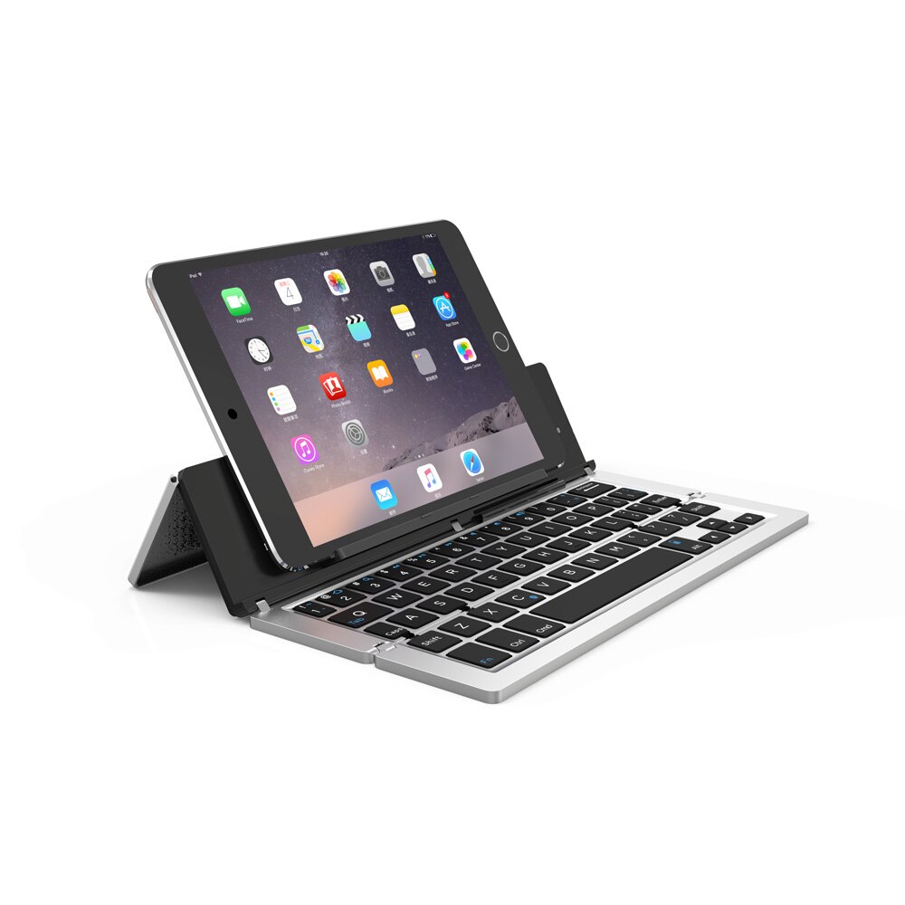 Ultra Slim Mini Triple Folding Wireless Bluetooth Keyboard for iPhone Smartphones/Tablet PC /iPad Min for IOS/Android/Windows