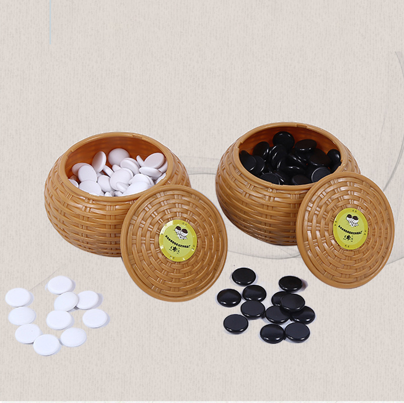Go Game Chess with Chess Box Weiqi Chess Set Portable Weiqi Black White Chessman Chess Sets For Children Puzzle Chess