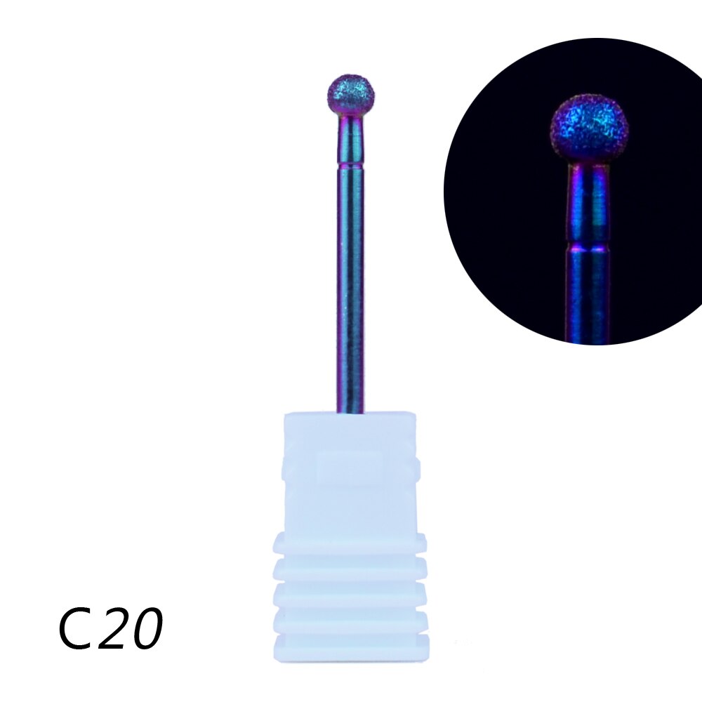 20 typer fræser til manicure neglebor regnbue diamant manicure maskine pedicure elektriske negle bor tilbehør: 20
