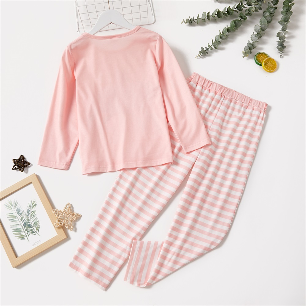 Set pigiami per bambina/bambino 2 pezzi PatPat, Top a maniche lunghe con stampa animalier Koala/tigre e pantaloni a righe