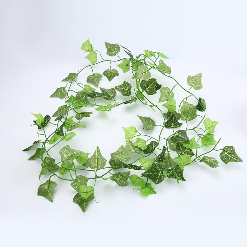 Green Artificial Leaf Vine Ivy Plant Plastic Silk Cloth Boston Ivy Leaf Green Vines Home Hotal Decoration Greenery Plant