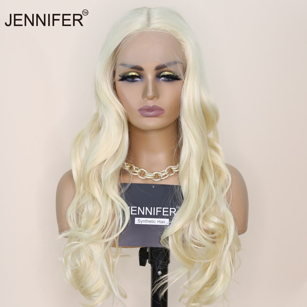 Synthetic Middle Part Lace Wigs For women Natural Wave Middle Parting Wigs 613 color High Temperature Fiber Hair