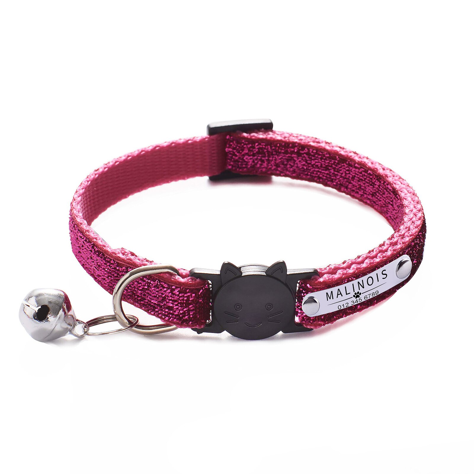 Collar brillante para gato, correa ajustable para el cuello, accesorios para mascotas, letras personalizadas perros mascotas collar perro arnes perro arnes perro pequeño mascotas perros accesorios collar para perro sum: 4