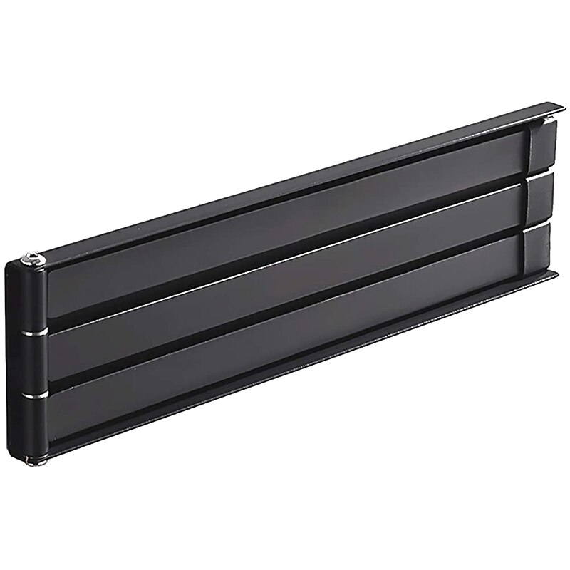 Porte-serviettes pivotant noir mat, barre porte-serviettes murale pivotante à 3- bras pour rangement de salle de bain et cuisine: Default Title