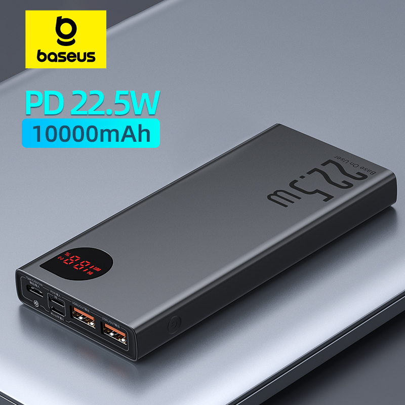 Baseus batterie externe 10000mAh avec 20W PD charge rapide Powerbank chargeur de batterie Portable paupérine pour iPhone 12Pro Xiaomi Huawei