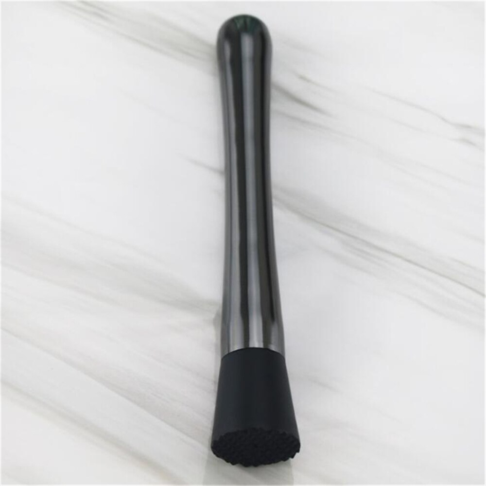 Cocktail Muddle Stainless Steel Bar Mixer Ice Crushing Tools DIY Drink Fruit Mojito Cocktail Muddlers Crusher Barware Bar Tool: Black