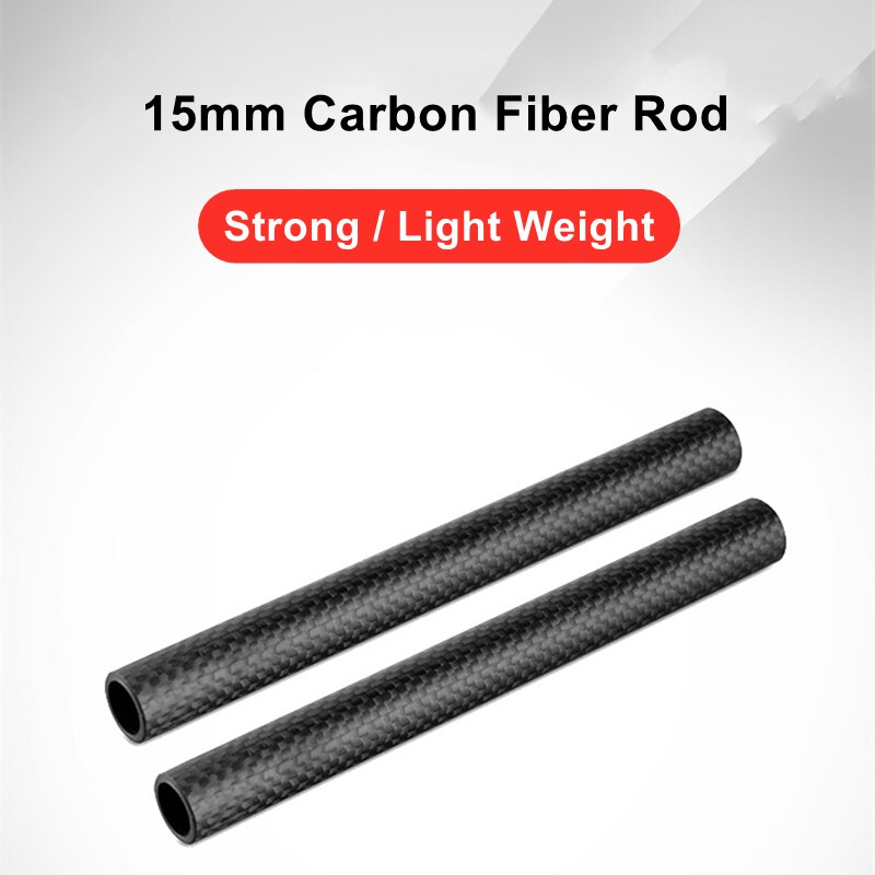 Dslr Camera 15Mm Carbon Fiber Rail Rod W/10Cm, 25Cm, 30Cm, 40Cm Lange Voor 15Mm Rail Ondersteuning Systeem Voor Follow Focus
