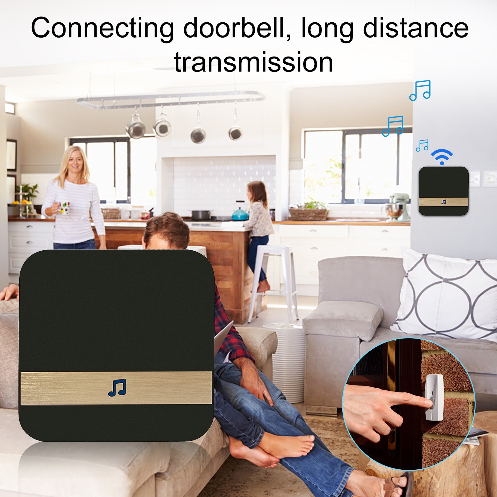 Wireless Visual Smart Doorbell Indoor Dingdong Machine Open Door Plug-in Chime Plastic In Box AC Doorbell
