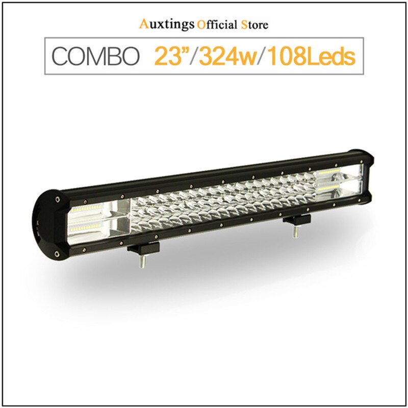 Auxtings 5 " 14 " 2 " 17 " 20 & 23 ; & #39 #39 3- riviä led-valopalkki maastoajoon led-palkki yhdistelmäkeila led-työvalopalkki kuorma-autoon, katumaasturiin, mönkijään 4 x 4 4wd 12v 24v: 324w ei johtoja