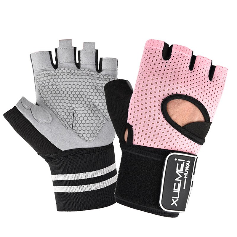 Gants de gymnastique à demi-doigt avec enroulement de poignet, équipement de musculation et de protection des mains pour hommes et femmes