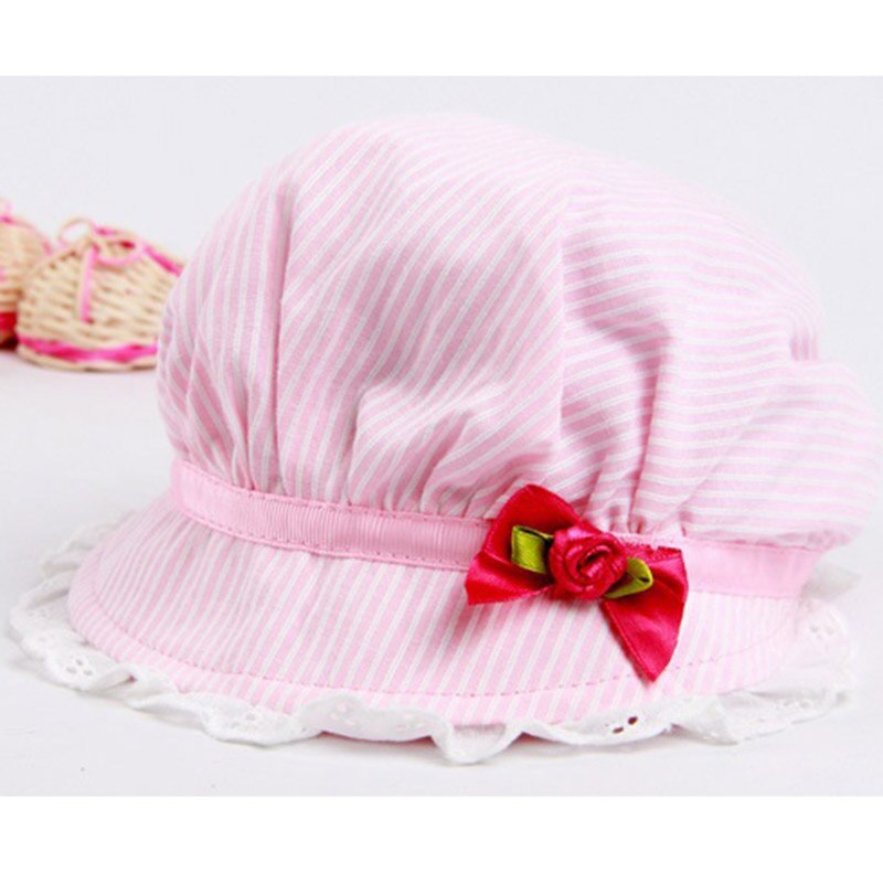 Chapeau en dentelle pour bébés filles | Chapeau avec fleur ajourée, seau ajouré, chapeau de plage pour enfants, accessoires pour bébés et -né: Style 2 Pink