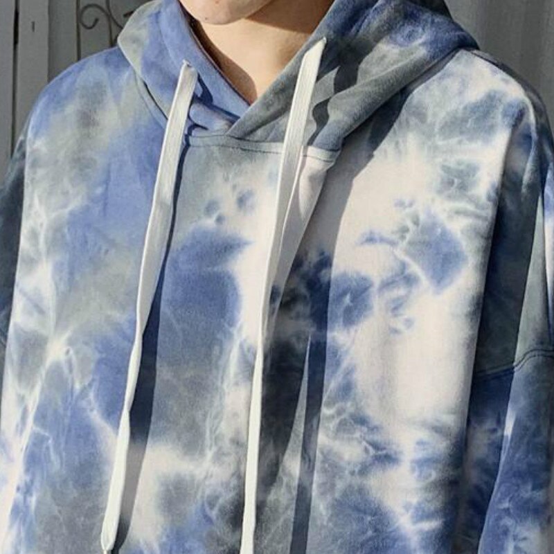 Hettegenser genser menn fritidsslipsfarge farge høst elegant hette løse klær hofte hopp stil alle kamp menn elegant streetwear