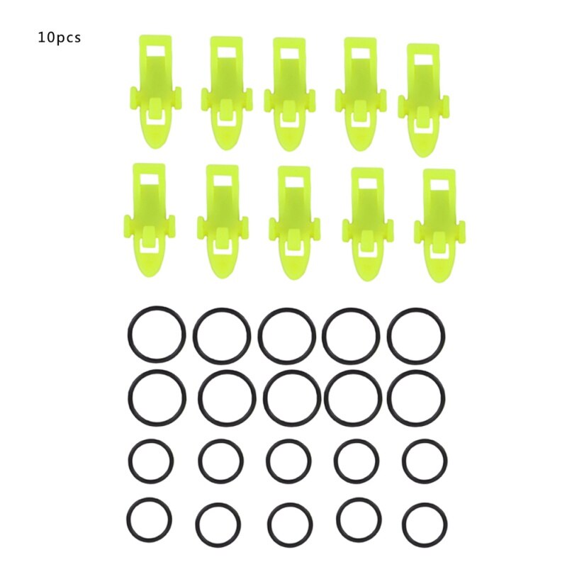 Porte-hameçon de pêche, support d'appât avec anneaux en caoutchouc pour canne à pêche, équipement Portable, accessoires fixes, 10 pièces: G